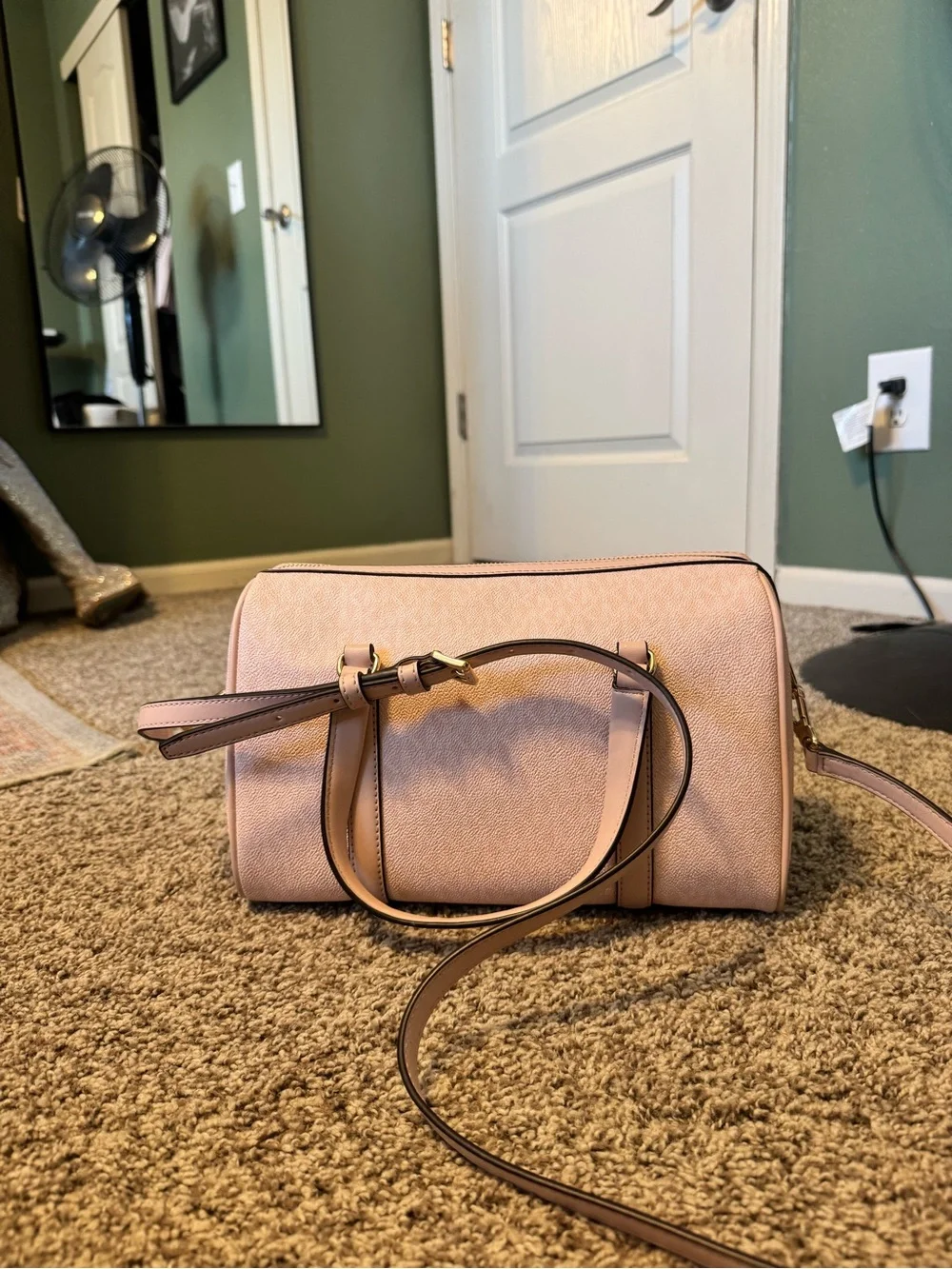 Michael Kors Pink Saffiano Barrel Satchel